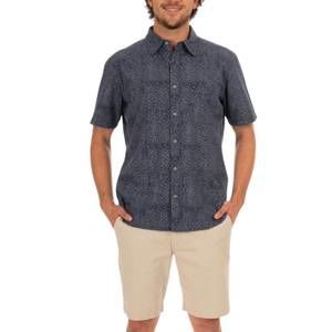 NEW FISH HIPPIE CO rumfront short sleeve shirt in indigo